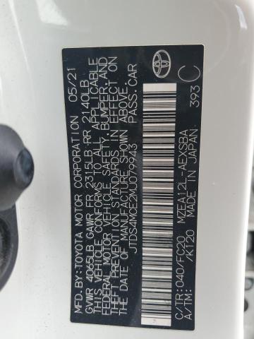 JTDS4MCE2MJ079943 - 2021 TOYOTA COROLLA SE WHITE photo 12