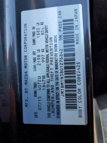 JM1BM1N38G1276842 - 2016 MAZDA 3 GRAND TOURING 棕色 照片 12