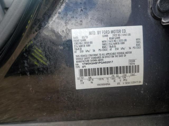 1FM5K8AB1PGA82817 - 2023 FORD EXPLORER POLICE INTERCEPTOR Noir photo 12