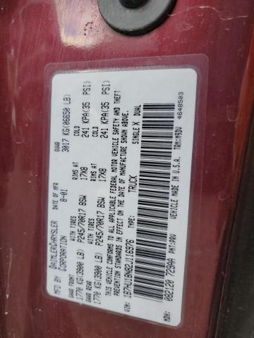 1B7HU18N82J116976 - 2002 DODGE RAM 1500 BURGUNDY photo 12