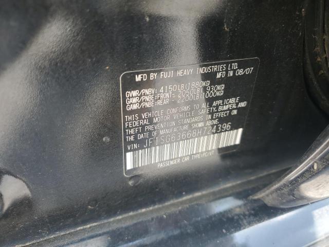 JF1SG63668H724396 - 2008 SUBARU FORESTER 2.5X BLACK photo 12