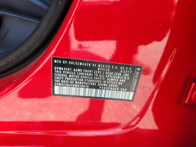 3VW4T7AJ7HM316610 - 2017 VOLKSWAGEN JETTA GLI RED photo 13
