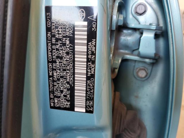 JTDKDTB39D1037117 - 2013 TOYOTA PRIUS C BLUE photo 14