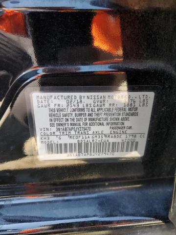 3N1AB7AP8JY279470 - 2018 NISSAN SENTRA S შავი ფოტო 12