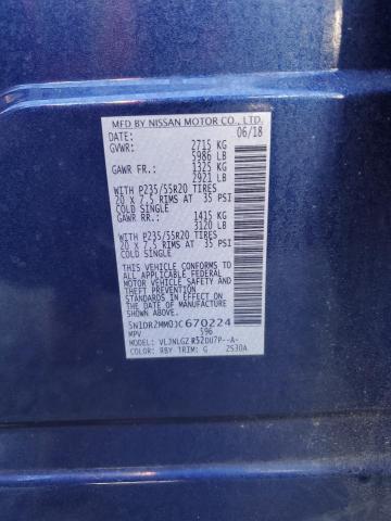 5N1DR2MM0JC670224 - 2018 NISSAN PATHFINDER S Синій фото 13