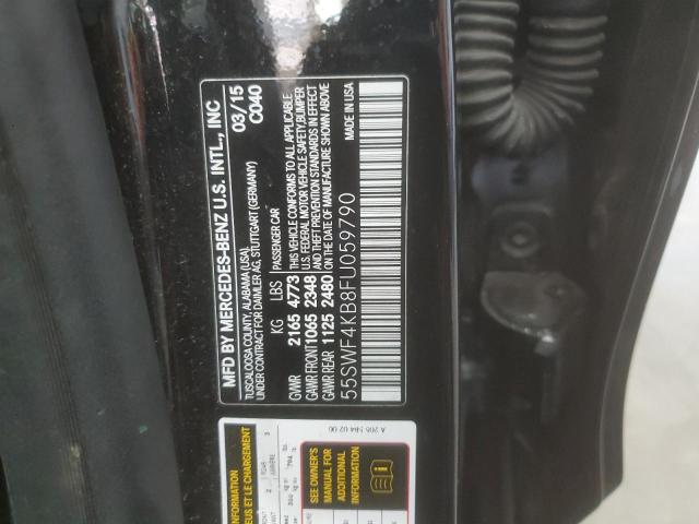 55SWF4KB8FU059790 - 2015 MERCEDES-BENZ C 300 4MATIC BLACK photo 12