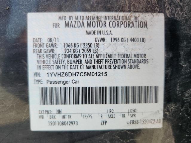 1YVHZ8DH7C5M01215 - 2012 MAZDA 6 I BLACK photo 12