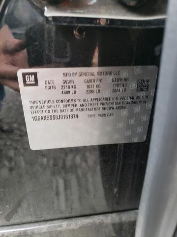 1G6AX5SS8J0161874 - 2018 CADILLAC CTS LUXURY Czarny zdjęcie 12