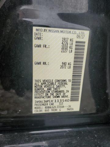 1N4AL3AP5JC113540 - 2018 NISSAN ALTIMA 2.5 Siyah fotoğraf 12