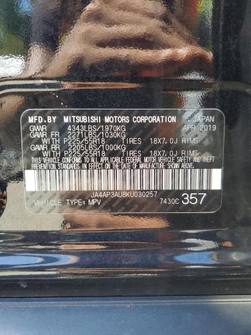 JA4AP3AU8KU030257 - 2019 MITSUBISHI OUTLANDER ES BLACK photo 12