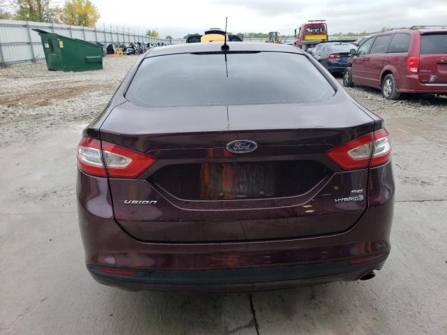 3FA6P0LU3DR295711 - 2013 FORD FUSION SE HYBRID BURGUNDY photo 6