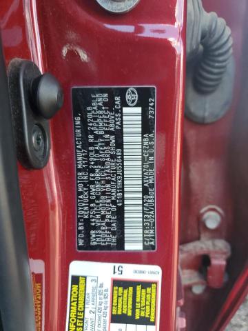 4T1B11HK9JU556489 - 2018 TOYOTA CAMRY L RED photo 12
