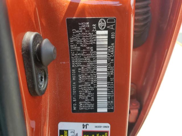2T1BU4EE3DC087039 - 2013 TOYOTA COROLLA BASE Turuncu fotoğraf 13