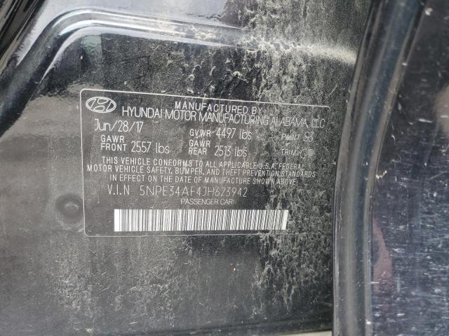 5NPE34AF4JH623942 - 2018 HYUNDAI SONATA SPORT Siyah fotoğraf 12