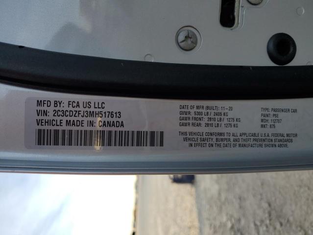 2C3CDZFJ3MH517613 - 2021 DODGE CHALLENGER R/T SCAT PACK GRAY photo 12