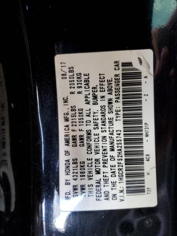 1HGCR2F52HA255743 - 2017 HONDA ACCORD SPORT Schwarz Foto 12