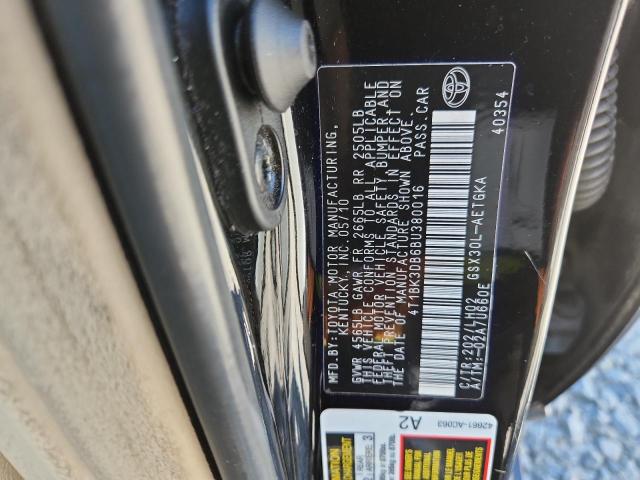 4T1BK3DB6BU380016 - 2011 TOYOTA AVALON BASE Սև լուսանկար 12