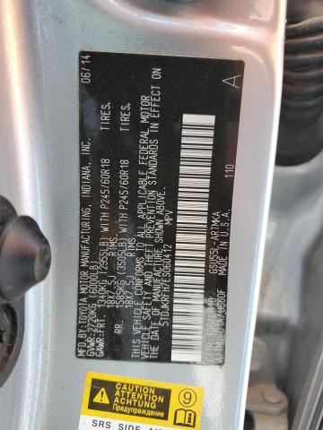 5TDJKRFH7ES060412 - 2014 TOYOTA HIGHLANDER XLE SILVER photo 13