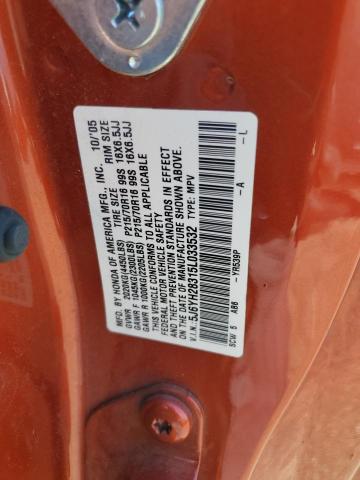 5J6YH28315L033532 - 2005 HONDA ELEMENT LX ORANGE photo 13