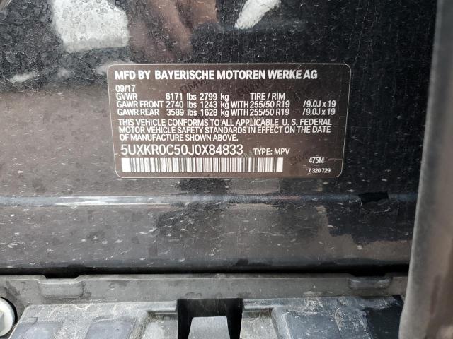 5UXKR0C50J0X84833 - 2018 BMW X5 XDRIVE35I BLACK photo 14