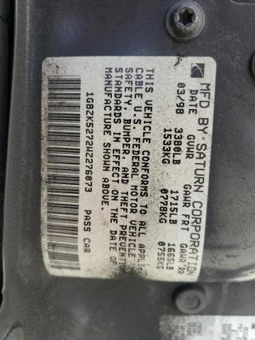 1G8ZK5272WZ276073 - 1998 SATURN SL2 ოქროსფერი ფოტო 12