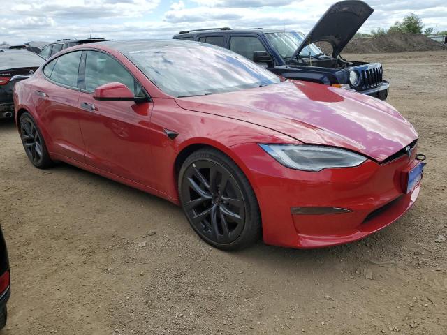 5YJSA1E60MF449291 - 2021 TESLA MODEL S წითელი ფოტო 4
