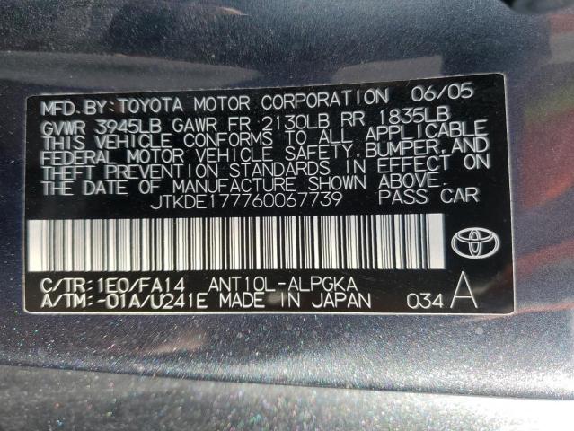 JTKDE177760067739 - 2006 TOYOTA SCION TC 石墨色 照片 13