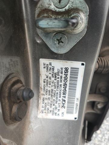 2HGFA16948H304198 - 2008 HONDA CIVIC EXL ნაცრისფერი ფოტო 12