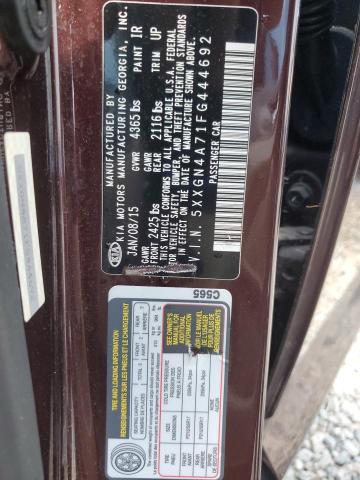 5XXGN4A71FG444692 - 2015 KIA OPTIMA EX MAROON photo 12