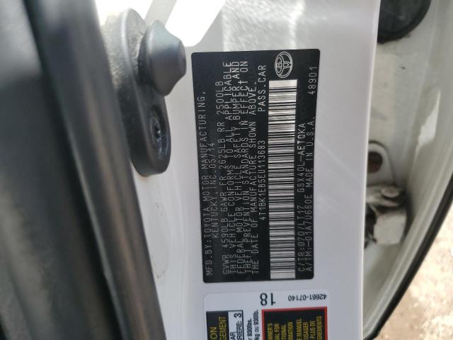 4T1BK1EB5EU113683 - 2014 TOYOTA AVALON BASE 白色 照片 12