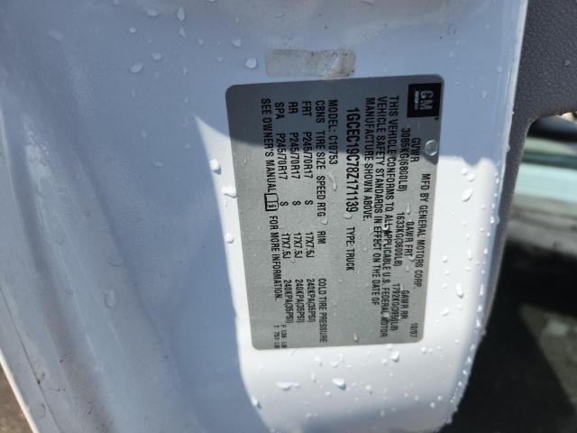 1GCEC19C78Z171139 - 2008 CHEVROLET SILVERADO C1500 Beyaz fotoğraf 12