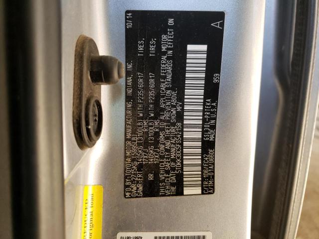 5TDKK3DC5FS542158 - 2015 TOYOTA SIENNA LE SILVER photo 14