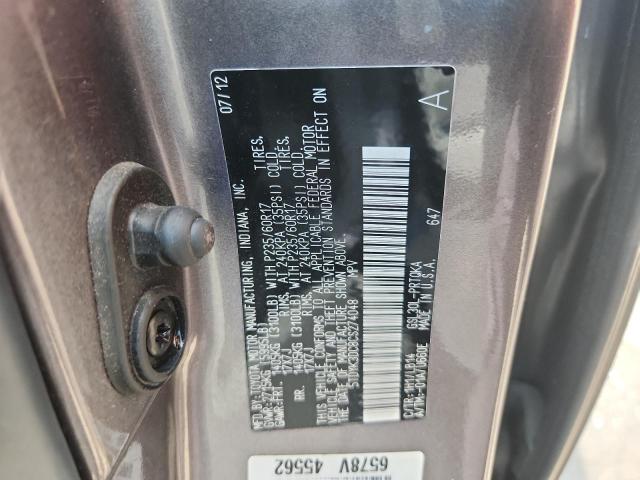 5TDYK3DC8CS274048 - 2012 TOYOTA SIENNA XLE GRAY photo 12