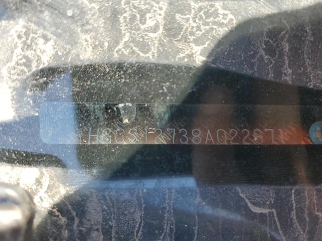 1HGCS12738A022671 - 2008 HONDA ACCORD EX BLACK photo 12