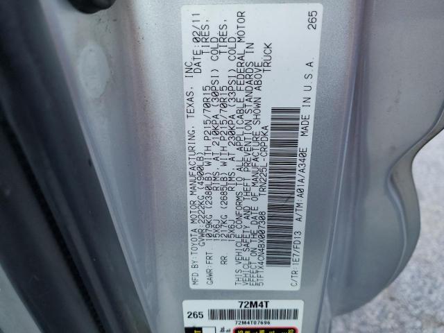 5TFTX4CN4BX007308 - 2011 TOYOTA TACOMA ACCESS CAB Күміс фото 12