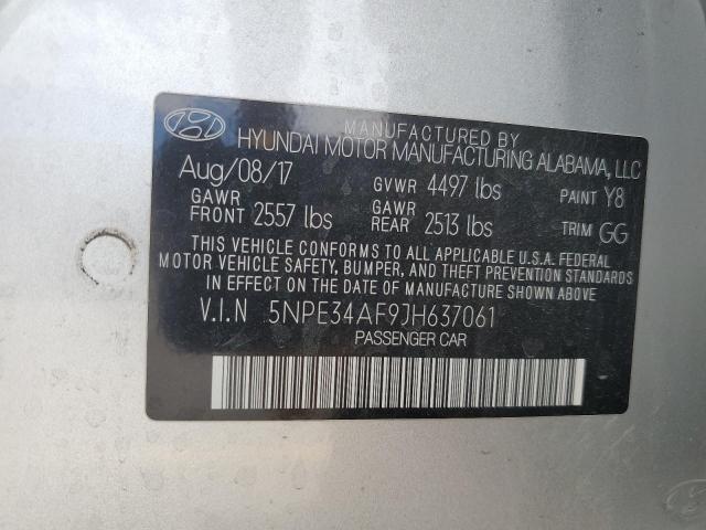 5NPE34AF9JH637061 - 2018 HYUNDAI SONATA SPORT 银色 照片 13