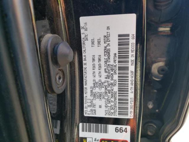 3TMDZ5BN8GM005502 - 2016 TOYOTA TACOMA DOUBLE CAB BLACK photo 12