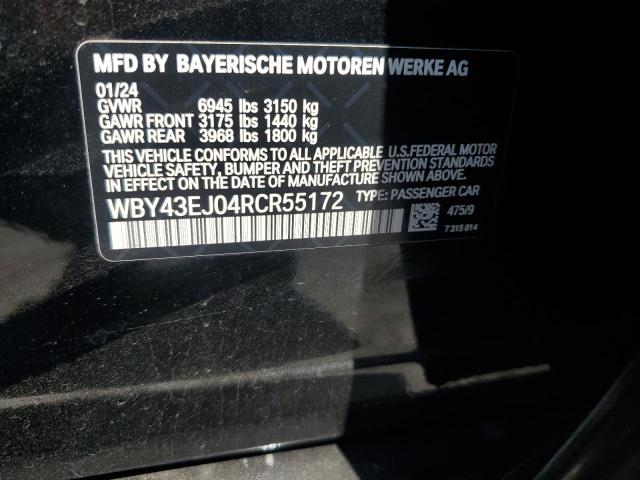 WBY43EJ04RCR55172 - 2024 BMW I7 EDRIVE50 BLACK photo 12