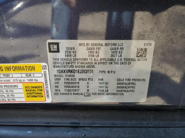 1GKKVRKD1EJ262601 - 2014 GMC ACADIA SLT-1 ლურჯი ფოტო 13