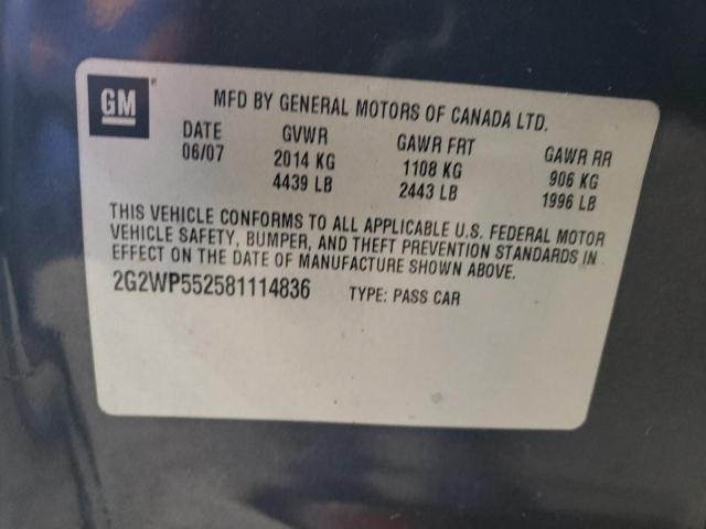 2G2WP552581114836 - 2008 PONTIAC GRAND PRIX 蓝色 照片 12