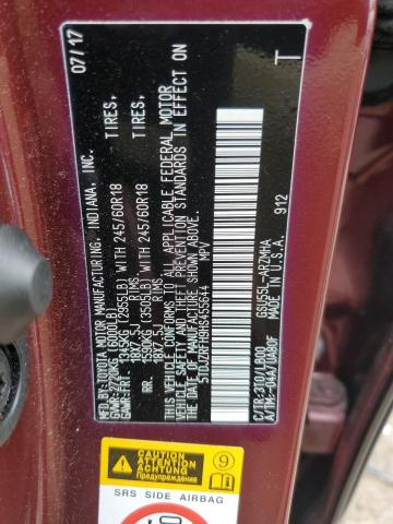 5TDJZRFH9HS455644 - 2017 TOYOTA HIGHLANDER SE BURGUNDY photo 13