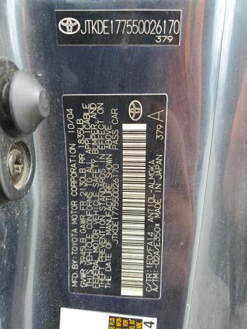 JTKDE177550026170 - 2005 TOYOTA SCION TC Mavi foto 12