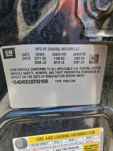 1G4GH5E33CF321695 - 2012 BUICK LACROSSE PREMIUM Schwarz Foto 12