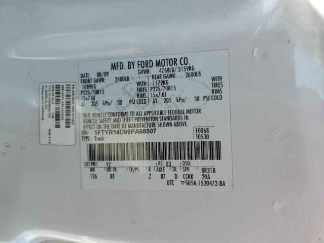 1FTYR14D99PA68507 - 2009 FORD RANGER SUPER CAB WHITE photo 12