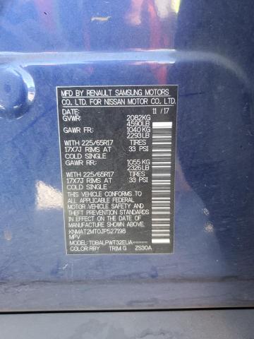 KNMAT2MT0JP527198 - 2018 NISSAN ROGUE S 蓝色 照片 13