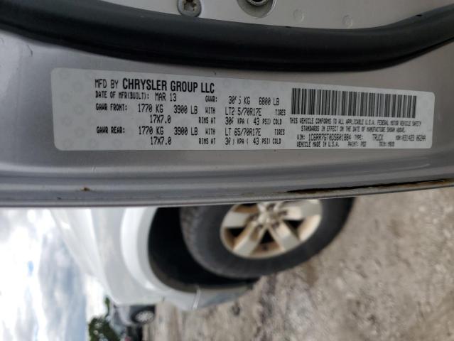 1C6RR7GT0DS601884 - 2013 RAM 1500 SLT SILVER photo 12