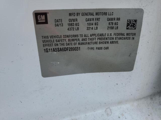 1G11A5SA6DF289031 - 2013 CHEVROLET MALIBU LS WHITE photo 12