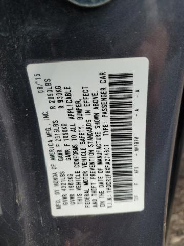 1HGCR2F8XFA274807 - 2015 HONDA ACCORD EXL CHARCOAL photo 13