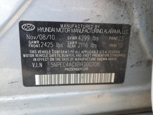 5NPEC4ACXBH200208 - 2011 HYUNDAI SONATA SE BLUE photo 13