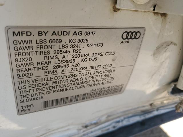 WA1VAAF75JD014946 - 2018 AUDI Q7 PRESTIGE 白色 照片 13